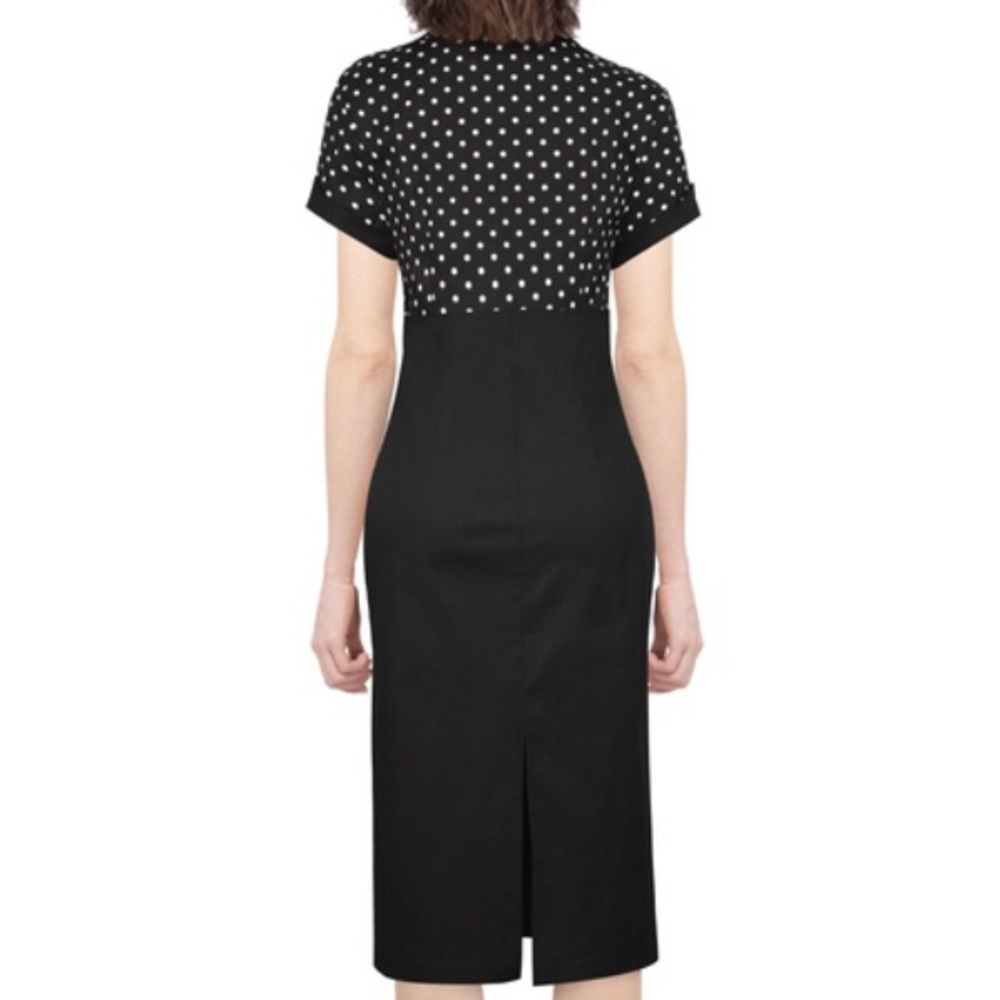 ⚫️⚪️Dottie Pin Up Pencil Dress Black⚪️⚫️ - Picture 4 of 11